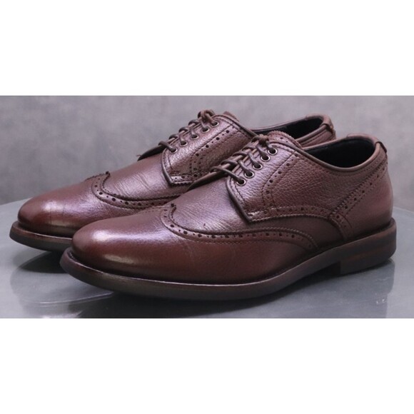 Aquatalia Carson $450 Men's Wingtip Oxfords Shoes Sz EU 8.5 US 9.5 Made In Italy - Picture 1 of 12